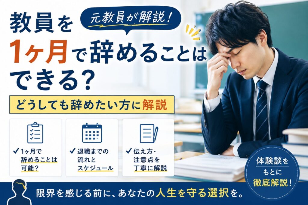 教員を1ヶ月で辞める